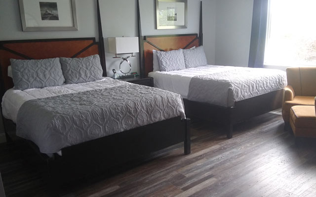 Motel Room with 2 Double Beds